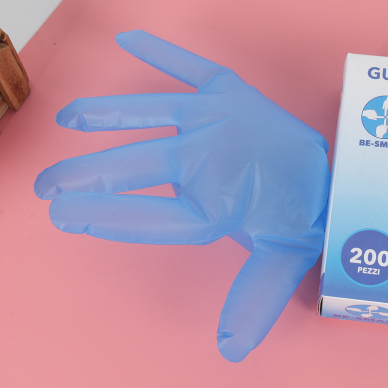 Resistência química Luvas TPE azuis (padrão de pontos) Resistência química Luvas TPE azuis (padrão de pontos)