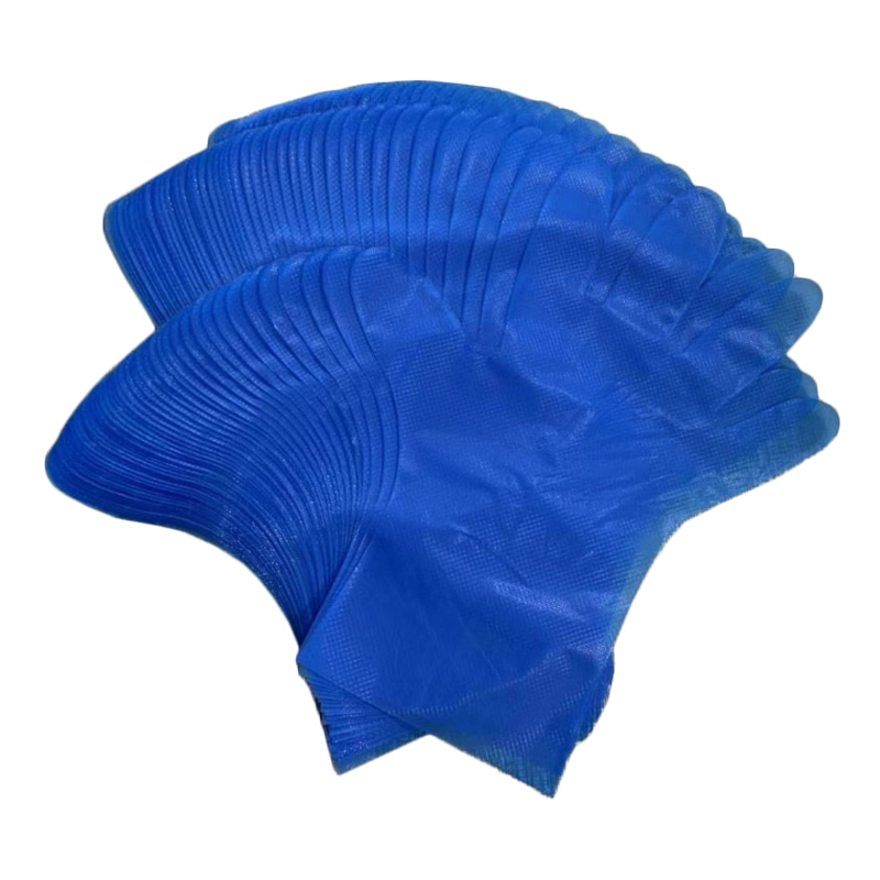 Resistência química Luvas TPE azuis (padrão diamante)
