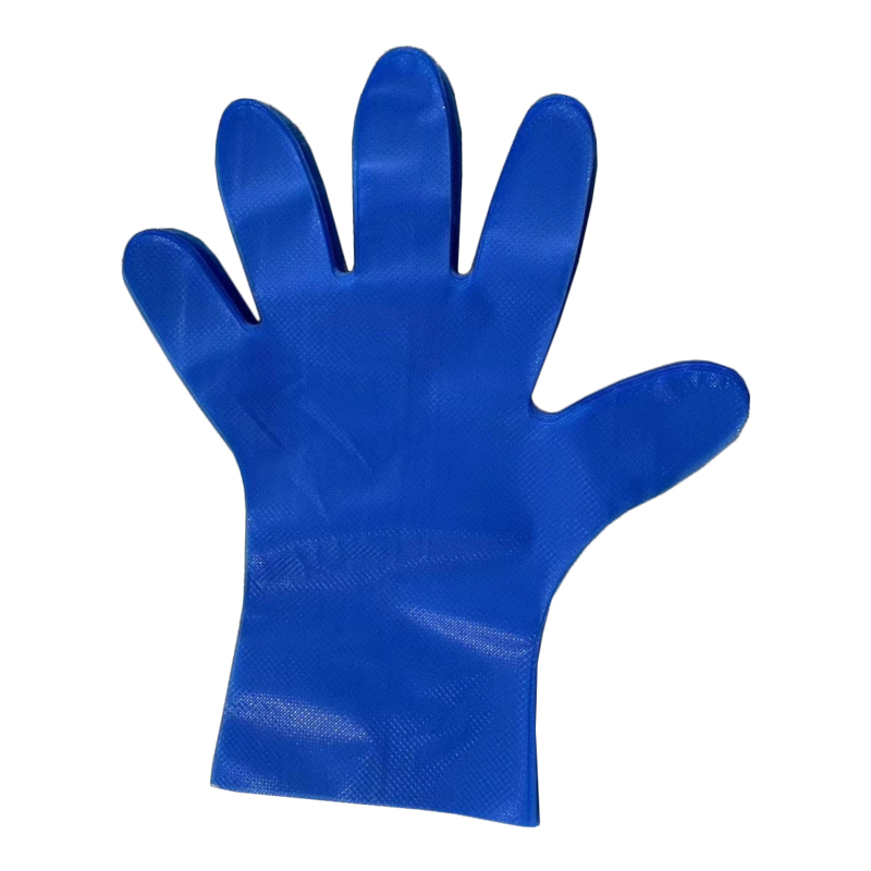 Resistência química Luvas TPE azuis (padrão diamante)