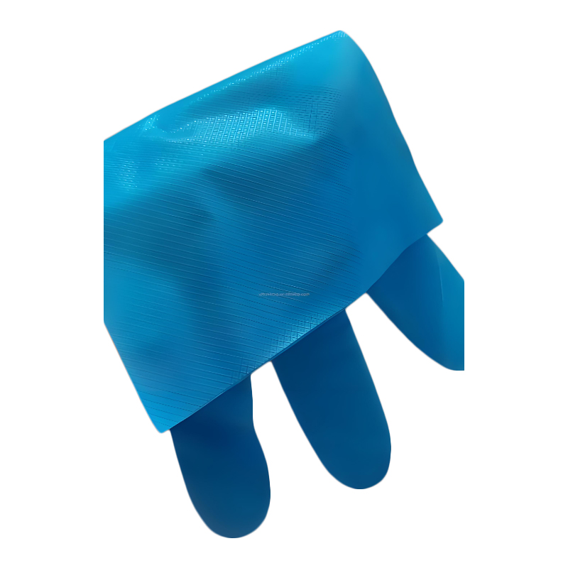 Resistência química Luvas TPE azuis (padrão diamante)
