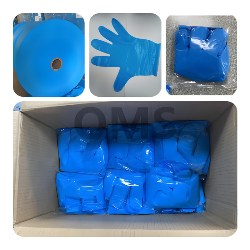 Resistência química Luvas TPE azuis (textura fosca) Resistência química Luvas TPE azuis (textura fosca)
