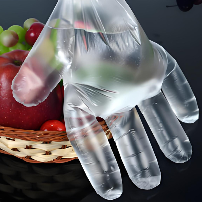 Luvas HDPE esbranquiçadas impermeáveis e à prova de óleo Luvas HDPE esbranquiçadas impermeáveis e à prova de óleo